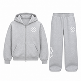 Premium Floral Tracksuit – Zip-Up Hoodie & Wide Leg Joggers Set