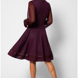 Burgundy Lace A-Line Dress