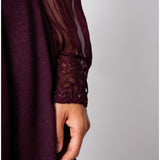 Burgundy Lace A-Line Dress