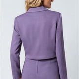 Purple Cropped Zip Blazer