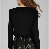 Black Cropped Zip Blazer