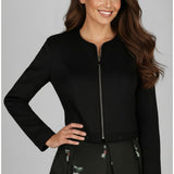 Black Cropped Zip Blazer