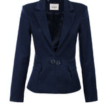 Navy Tailored Jacquard Blazer