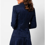 Navy Tailored Jacquard Blazer