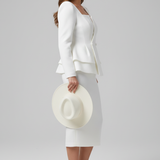 Women's Square Neck Skirt Suit Set – Blazer and Midi Skirt Co-ord