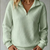 Quilted Quarter-Zip Sweater