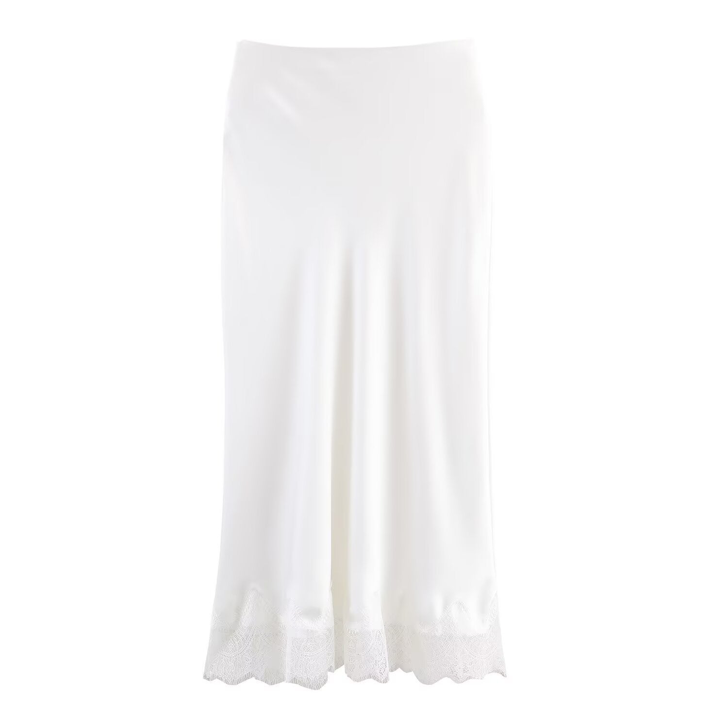 Sheer Lace Hem Maxi Skirt for Elegant Summer Style