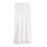 Sheer Lace Hem Maxi Skirt for Elegant Summer Style