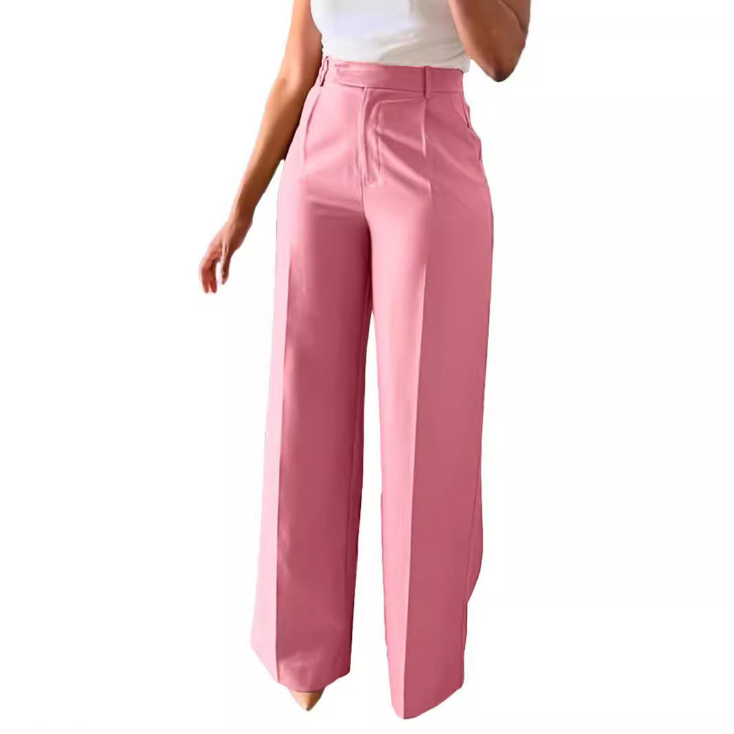 High Waist Tailored Wide Leg Trousers for Elegant Everyday Wear