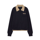 Collared Zip Knit Sweater for Sporty Elegant Style