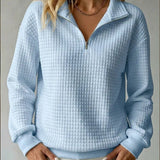 Quilted Quarter-Zip Sweater
