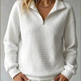 Quilted Quarter-Zip Sweater