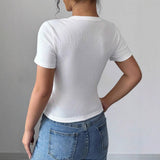 Amysaint | Relaxed Summer Short Sleeve Buttoned Top