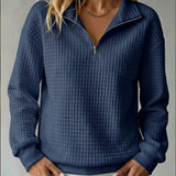 Quilted Quarter-Zip Sweater