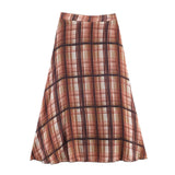 Plaid A-Line Maxi Skirt for Timeless Elegant Style