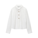 Structured Button Detail Blouse – Long Sleeve Elegant Shirt