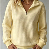 Quilted Quarter-Zip Sweater