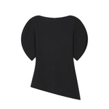 Puff Sleeve Knit Top – Elegant Fitted Short Sleeve Blouse