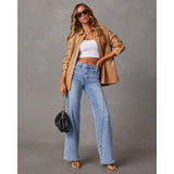 High Waist Wide Leg Denim Jeans for Effortless Street Style