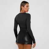 Amysaint | Casual Long Sleeve Round Neck Top