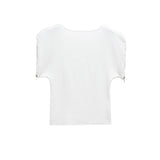 Structured Shoulder Knit Top – Elegant Relaxed Fit Tee