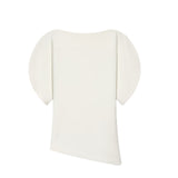 Puff Sleeve Knit Top – Elegant Fitted Short Sleeve Blouse