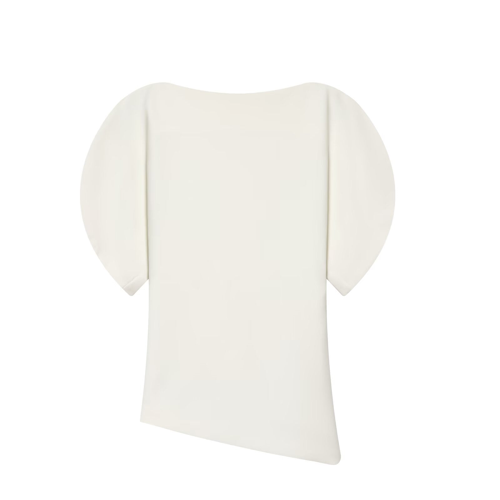 Puff Sleeve Knit Top – Elegant Fitted Short Sleeve Blouse