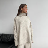 Relaxed Turtleneck Knit Lounge Set