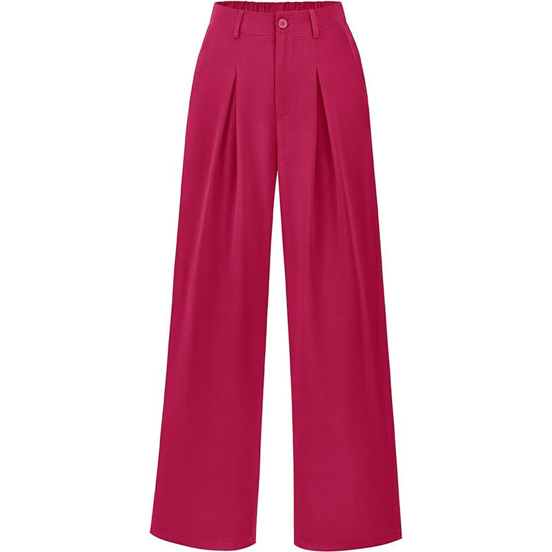 High Waist Pleated Wide Leg Trousers for Effortless Chic Style