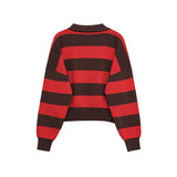 Striped Cropped Knit Sweater – Relaxed Fit Casual Pullover