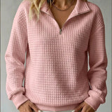Quilted Quarter-Zip Sweater