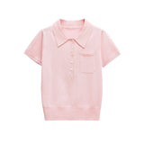Classic Button Knit Polo Top – Slim Fit Short Sleeve Shirt