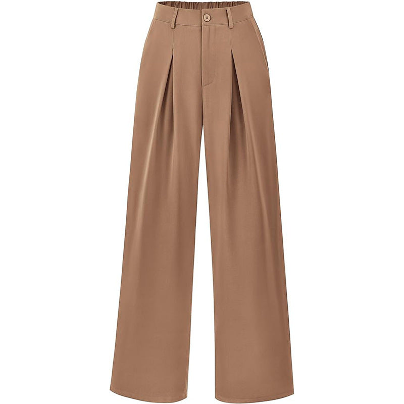High Waist Pleated Wide Leg Trousers for Effortless Chic Style