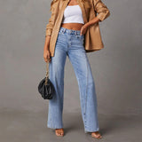 High Waist Wide Leg Denim Jeans for Effortless Street Style