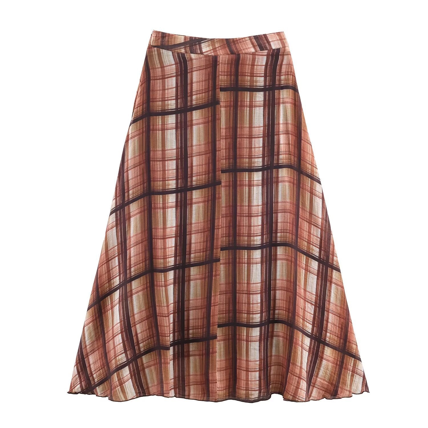 Plaid A-Line Maxi Skirt for Timeless Elegant Style