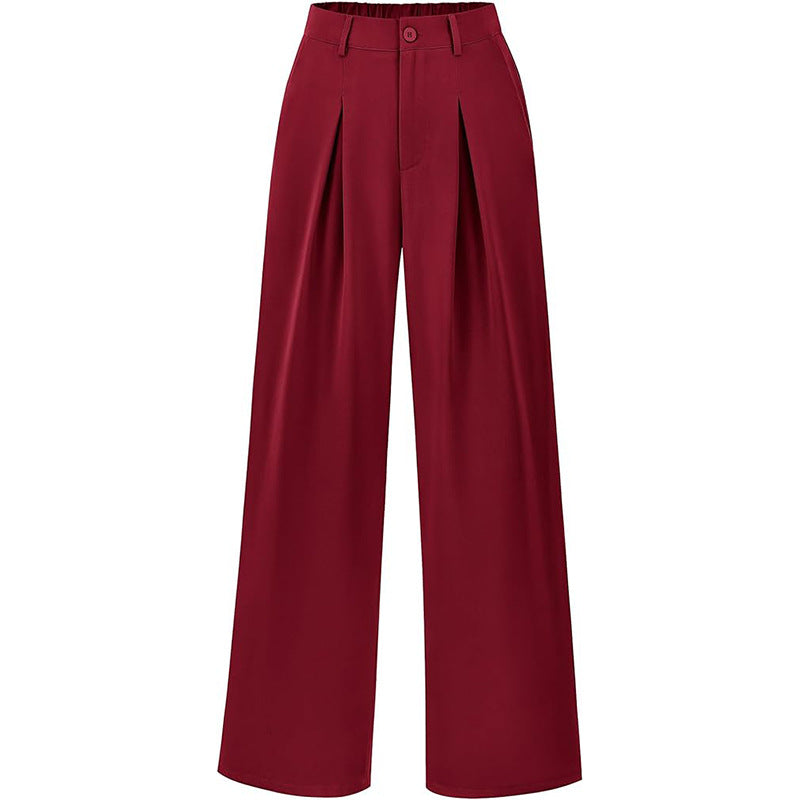 High Waist Pleated Wide Leg Trousers for Effortless Chic Style