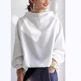Women Oversized Mock Neck Long Sleeve Sweater
