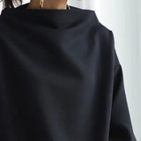 Women Oversized Mock Neck Long Sleeve Sweater