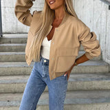 Women’s Button Front Bomber Jacket