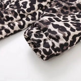 Ladies Leopard Print Bomber Jacket