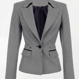 Multicolor Houndstooth Tailored Blazer