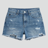 Women’s Shorts with Frayed Hem and Ripped Details