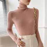 Women Ribbed Turtleneck Knit Sweater, Long Sleeves