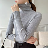 Women Ribbed Turtleneck Knit Sweater, Long Sleeves