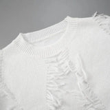 Distressed Textured Knit Oversized Sweaters Jumper