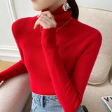 Women Ribbed Turtleneck Knit Sweater, Long Sleeves