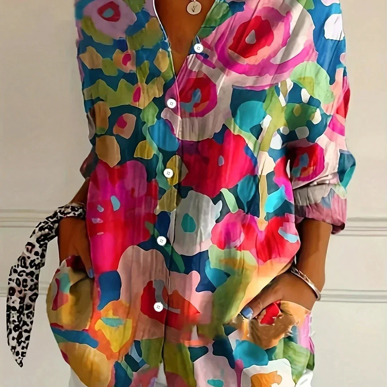 Amysaint | Blouse with Colourful Print
