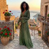 Amy´s Long Sleeve Maxi Dress with Deep V Neck