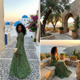 Amy´s Long Sleeve Maxi Dress with Deep V Neck