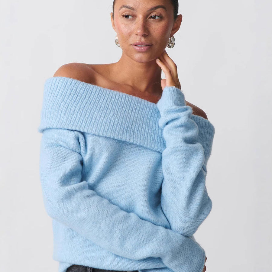 Ladies Off Shoulder Knit Jumper